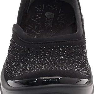 BZees Women's Black Rhinestones Moonlight Slip-ons D'Orsay Style NIB